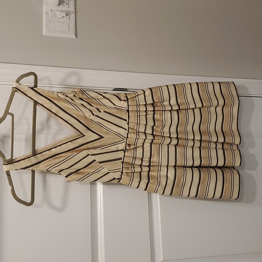 J. Crew Gold striped dress